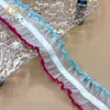 Banda Elástica de Encaje de Hongo Transparente de Doble Cara Colorida de 3.0 cm Plisada Accesorios Decorativos para Ropa Banda Elástica Hecho a Mano DIY