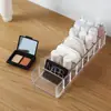 Organizador de Maquillaje Acrílico Transparente Ocho Compartimentos Escritorio Tocador Almacenamiento para Labiales Esmalte de Uñas Sombras de Ojos