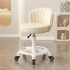 Silla giratoria elevable para dormitorio de niñas, taburete de ocio, taburete de maquillaje color crema, silla para el hogar con respaldo, silla para tocador