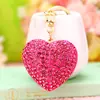 Coleção de Pingente de Coração Cravejado de Diamantes, Chaveiro de Carro, Pingente de Bolsa Feminina Metálico Fofo, Argola de Chaveiro, Presente Criativo