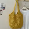 Bolso de Hombro Individual Hueco Tejido a Mano para Mujer Bolso Tote Nuevo Transfronterizo Bolso de Playa Gran Capacidad Bolso de Mano de Moda