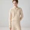 ¡Estilo simple y casual! Suéter de cachemira holgado para mujer con cuello de media cremallera con capucha, sudadera de punto acanalado, camiseta básica elegante y estilizada