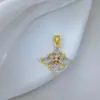[Oro Real de Cobre] Casual Prismatic Regular Geométrico Exportación Transfronteriza DIY Joyería Hecha a Mano Cobre Circonio Colgante Microincrustado