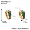 Pendientes de Zirconia Colorida en Forma de U Xinyixinxin Acero Inoxidable Chapado en Oro Real de 18 Quilates Forma de Serpiente Completamente Incrustados de Diamantes Lujo Accesible Moda Versátil