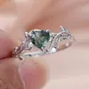 Nuevo Anillo Femenino Cao Shi Temu con Forma de Corazón Dulce, Diseño de Nicho con Ramas Entrelazadas, Regalo de San Valentín
