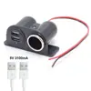 Base de alimentação dupla para carro e motocicleta com isqueiro USB duplo de 3.1A tomada de alimentação de conversão 12V-24V