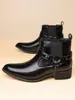 Mais Vendido na Amazon, Botas Martin de Cano Alto Estilo Britânico Plus Size, Botas de Cano Curto Casuais Retrô Cor Sólida - 25714