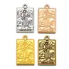 Al por mayor DIY aleación joyería accesorios cuadrado tarjeta de tarot colgante pulsera llavero colgante decorativo J502