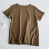 Bonito Color, Color Puro Simple, Camiseta Cómoda Delgada de un Hombro Manga Corta, Estilo Coreano Cuello Redondo Top Pequeño, Nuevo Transfronterizo