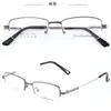 Armazón de gafas de moda semi-al aire con aleación de titanio con memoria, apto para gafas de prescripción y de lectura, ultraligero y cómodo, unisex