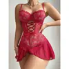 Lingerie Erótica Transfronteiriça Estilo Europeu e Americano Camisola de Renda para Casa Camisola de Dormir Comércio Exterior Aliexpress Roupa de Dormir Sexy Costas Nuas para Mulheres