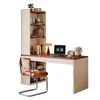 Escritorio de esquina con estantería y librero, mesa integrada para dormitorio, tocador, escritorio de escritura, escritorio de esquina para computadora, escritorio de estudio para estudiantes en casa