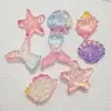 Acessórios de resina para artesanato no atacado, materiais feitos à mão, pingentes para celular e sapatos, patches de cola cremosa para chapéus, glitter, conchas com tema oceânico
