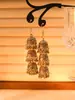 Pendientes de Moda Estilo Bohemio de Venta Caliente Transfronterizos Europeos y Americanos Pendientes Largos Tallados de Campana Pendientes Huecos con Borlas para Mujer