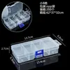 Pastillero transparente desmontable de 10 compartimentos, caja de plástico para aparejos de pesca, caja organizadora de joyas, caja de piezas multi-compartimento, caja de almacenamiento de joyas