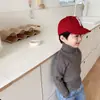Suéter de Gola Alta Infantil Inverno 2023 Meninos e Meninas Bebê Cor Sólida Engrossado Pulôver Xadrez Tricotado Camisa de Base