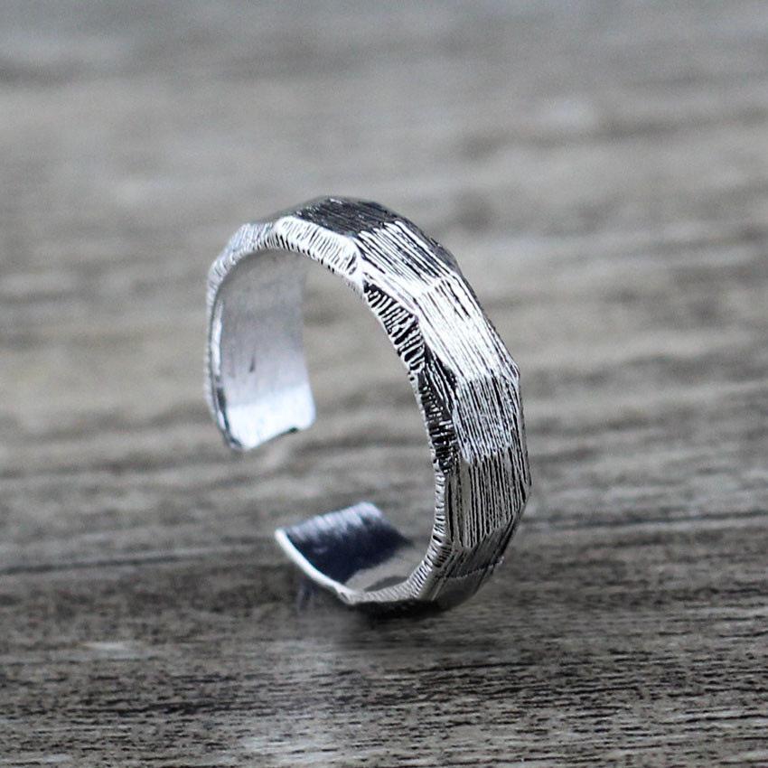 复古切面开口戒指