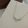 Colar Gota D'água em Prata de Lei S925 com Renda Vazada para Mulheres, Estilo Leve de Luxo, Moda Princesa Fugitiva, Design de Alto Padrão, Corrente para Clavícula