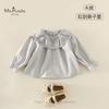 Nueva Camisa de Manga Larga Mary Jane para Niños de Otoño, Cuello Suave Bordado de Pétalos Florales, Cómoda y Moderna para Niños Pequeños