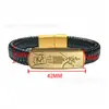 Pulsera Masculina Tai Sui Chapada en Oro de Acero de Titanio, Pulsera de Cuero Tejido Tendencia Nacional, Cierre Magnético Retro, Pulsera Joyería a Juego para Pareja