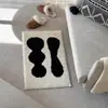 Alfombra de Casa Minimalista Tufted de Alto Nivel en Blanco y Negro, Felpudo de Baño, Alfombra Decorativa para Sofá de Sala de Estar