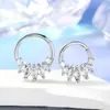 Anillo nasal sin costuras finamente tallado en aleación de titanio G23 Zhenping con incrustación de circonita, anillo para tabique nasal, ear cuff, pendientes, tachuela para la nariz, piercing