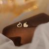 Pendientes Asimétricos en Forma de Corazón de Plata Pura 999 para Mujer, Pendientes Minimalistas de Lujo Ligero Estilo Ins, Pendientes Pequeños de Gama Alta Nicho al por Mayor