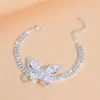 Pulsera Versátil de Gama Alta Completamente de Diamante de Circonita Mariposa, Estilo Nuevo Femenino y Versátil Pulsera de Diamante Centelleante Personalizada Pulsera Joyería