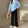 Pantalones de maternidad para otoño e invierno, forrados de polar y engrosados para uso en exteriores, nuevo modelo 2026, pantalones largos no restrictivos para el embarazo, pantalones suaves de pierna ancha