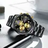 LIGE/Transfronterizo Nuevo Modelo de Cuarzo Multifuncional Deportivo Cronógrafo de Tres Esferas Seis Manecillas Reloj Impermeable Luminoso para Hombre