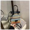 Bolsa de Celular da Moda 2025 Novo Verão Textura High-end Casual Combina com Tudo Simples Cor de Contraste Portátil Ombro Transversal
