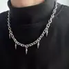 Collar con Remache de Borla Europeo y Americano para Hombres y Mujeres Tendencia Nicho Sentido del Diseño Avanzado Estilo Frío Cadena para Clavícula Joyería Versátil