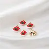Árbol de Navidad con Goteo de Aceite Tachonado de Diamantes Calcetines Sombrero de Anciano Campana Reno Copo de Nieve Muñeco de Nieve Hombre de Jengibre Colgante de Collar DIY