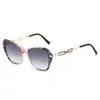 Gafas de Sol Ojo de Gato de Nuevo Estilo Simples Transfronterizas para Mujer con Patillas de Metal, Montura Grande Lacada, Protección Solar, Gafas de Moda al por Mayor