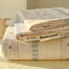 Sábana de Algodón Puro Minimalista Clase A para Dormitorio Color Sólido Algodón Lavado Gasa de Doble Capa Almohadilla Gruesa para Dormir Funda de Almohada de una Pieza