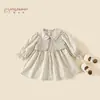 Procesamiento PersonalizadoNuevo Vestido de Otoño para Niñas, Vestido Infantil con Cuello Estampado Floral, Estilo de Moda para Primavera y Otoño para Bebés Niñas