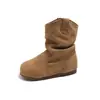 Botas Birkenstock para Meninas 2026 Outono/Inverno Novidades Botas Empilhadas Mescladas para Crianças Sola Macia Aquecimento de Duas Camadas de Algodão Botas Martin