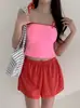 Traje de baño de color contrastante Ins coreano para mujer Bikini dividido Conservador Deseo puro Baño termal Pantalones culotte de cintura alta Traje de baño