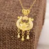Collar Colgante Candado Ruyi Flor de Lirio Antigua Plata de Ley S925 Cadena para Clavícula de Moda Tendencia Nacional Nueva Chinoiserie Lujo Accesible para Mujer