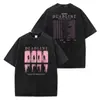 Bp Tinta Rosa 2025 Concerto Prazo Mercadoria Roupas de Fã Mesmo Estilo Camiseta de Manga Curta Estampada Corte Solto Unissex