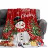 Manta de muñeco de nieve de gran venta transfronteriza, manta navideña, suave y cómoda, manta de regalo navideña, manta de franela para cama y sofá.