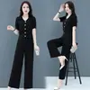 El popular traje de verano para mujer de este año 2025 nueva moda estilo extranjero que reduce la edad camisa de gasa atuendo de primavera pantalón profesional de dos piezas