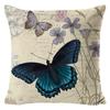 Nueva Funda de Almohada Retro Estilo Europeo con Estampado de Mariposas, Funda de Almohada de Lino, Funda de Almohada para Coche, Funda de Cojín para Sofá, Personalizable