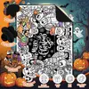 Manta DIY Graffiti Halloween Cordero Negro Niños Colorear Manta Pintada a Mano Manta para Colorear