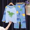 Pijamas para niñas del sudeste asiático primavera y otoño delgados para niños y niñas de manga larga se pueden usar afuera conjunto de ropa de casa con aire acondicionado de verano
