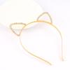 Diadema de orejas de gato de dibujos animados, moda, diadema de aleación de cristal, accesorios para el cabello, pasador de princesa lindo, tocado, fabricantes, venta al por mayor