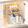 Estante de Almacenamiento Extraíble para Lavabo de Baño Gabinete Debajo del Almacenamiento Caja de Almacenamiento Lavamanos de Inodoro Cesta Desplegable Estante por Capas