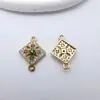 Pendientes de Aro Doble con Zirconia Incrustada de Diamante, Pulsera, Collar, Accesorios de Joyería, Materiales Hechos a Mano DIY, Venta al Por Mayor