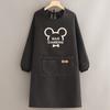 Delantal de lona de moda de manga larga resistente al desgaste para cocina, mono antiincrustante para el hogar, resistente a la suciedad, ropa de trabajo de cocina para mujer con estampado