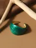Nuevo Anillo Exagerado de Piedras Preciosas con Gota de Aceite Personalizado de Gama Alta para Mujer, Anillo Abierto Versátil de Estilo Retro, Anillo Electrochapado de Nicho